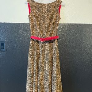 Bettie Page Tatyana Leopard Circle Dress